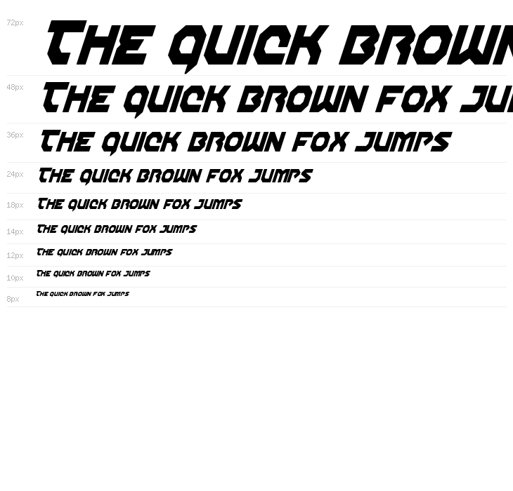 Gunner Storm Condensed Italic Waterfall