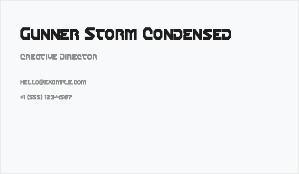 Gunner Storm Condensed Business Card