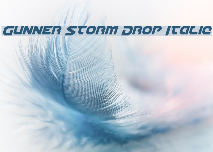 Gunner Storm Drop Italic Font examples