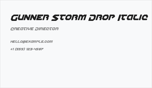 Gunner Storm Drop Italic Business Card