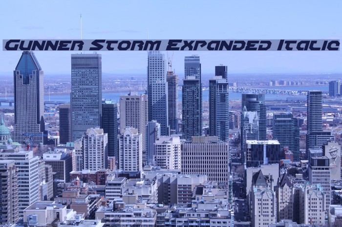 Gunner Storm Expanded Italic Font examples