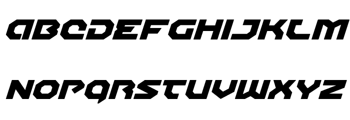Gunner Storm Expanded Italic Font LOWERCASE