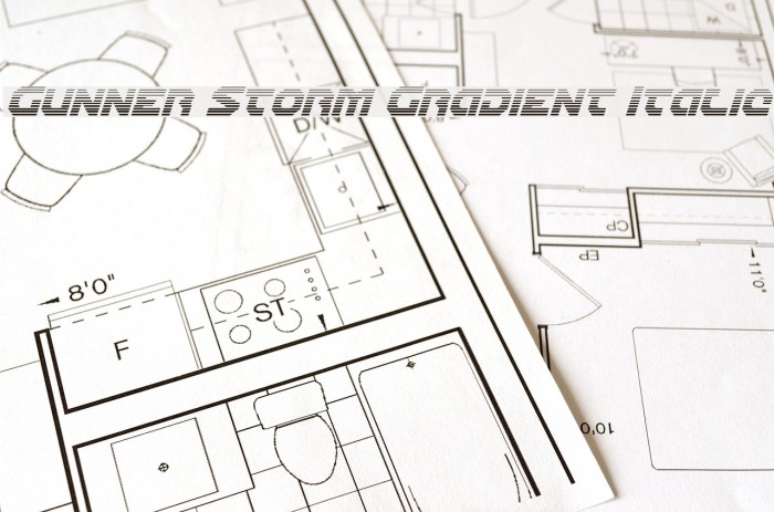 Gunner Storm Gradient Italic Font examples