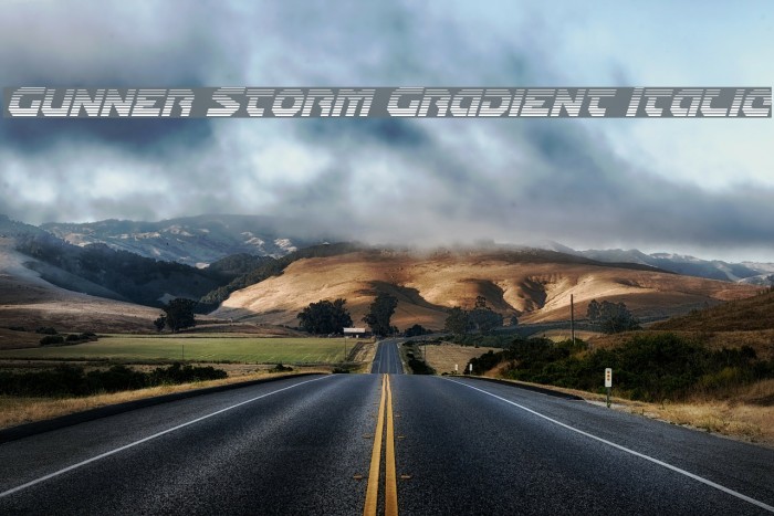 Gunner Storm Gradient Italic Font examples