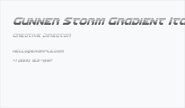 Gunner Storm Gradient Italic Business Card