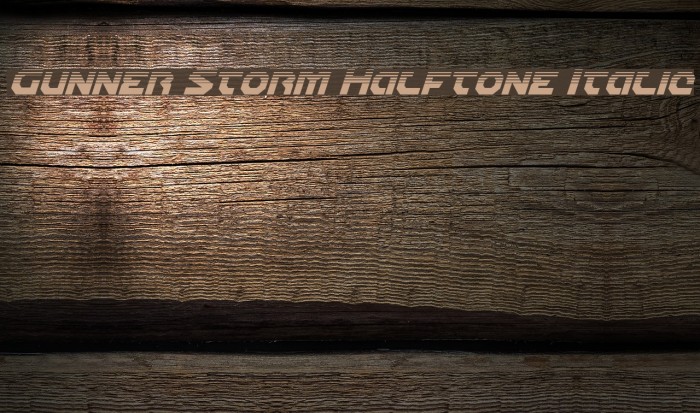 Gunner Storm Halftone Italic Font examples