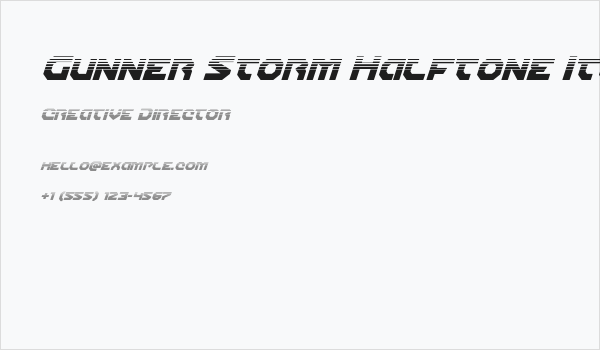 Gunner Storm Halftone Italic Business Card