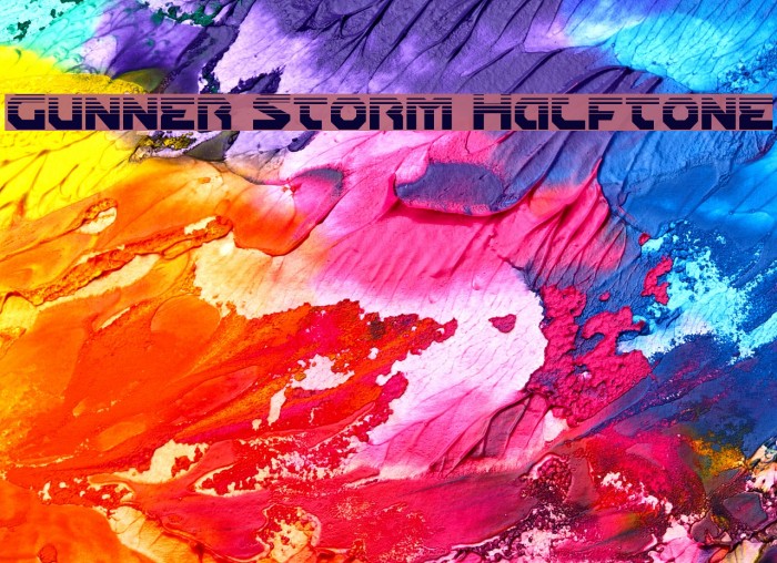 Gunner Storm Halftone Font examples