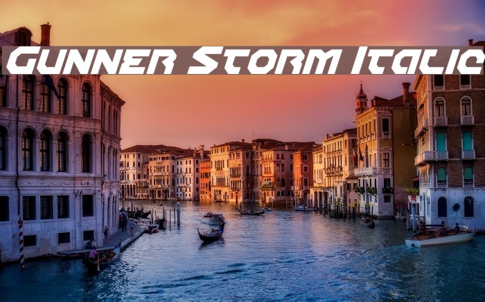 Gunner Storm Italic Font examples