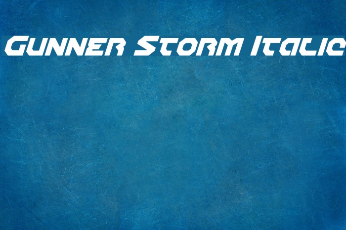 Gunner Storm Italic Font examples