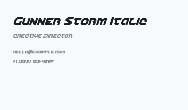 Gunner Storm Italic Business Card