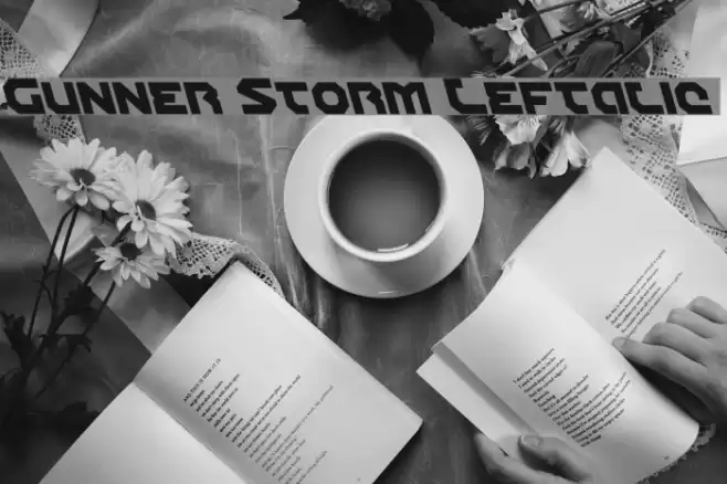 Gunner Storm Leftalic Font examples