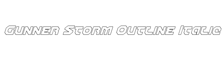Gunner Storm Outline Italic  Frei Schriftart Herunterladen
