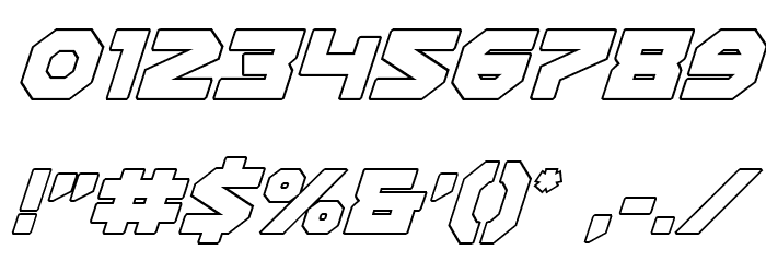 Gunner Storm Outline Italic Font OTHER CHARS