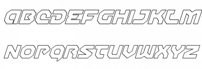 Gunner Storm Outline Italic फ़ॉन्ट अपरकेस
