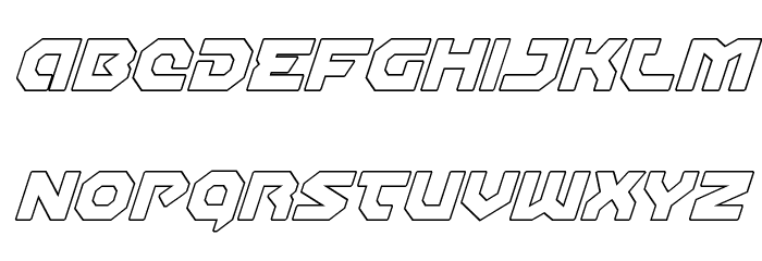 Gunner Storm Outline Italic Font LOWERCASE