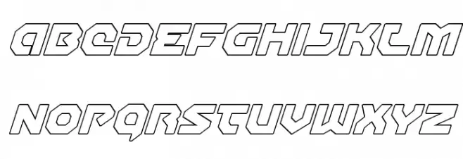 Gunner Storm Outline Italic Caratteri MINUSCOLO