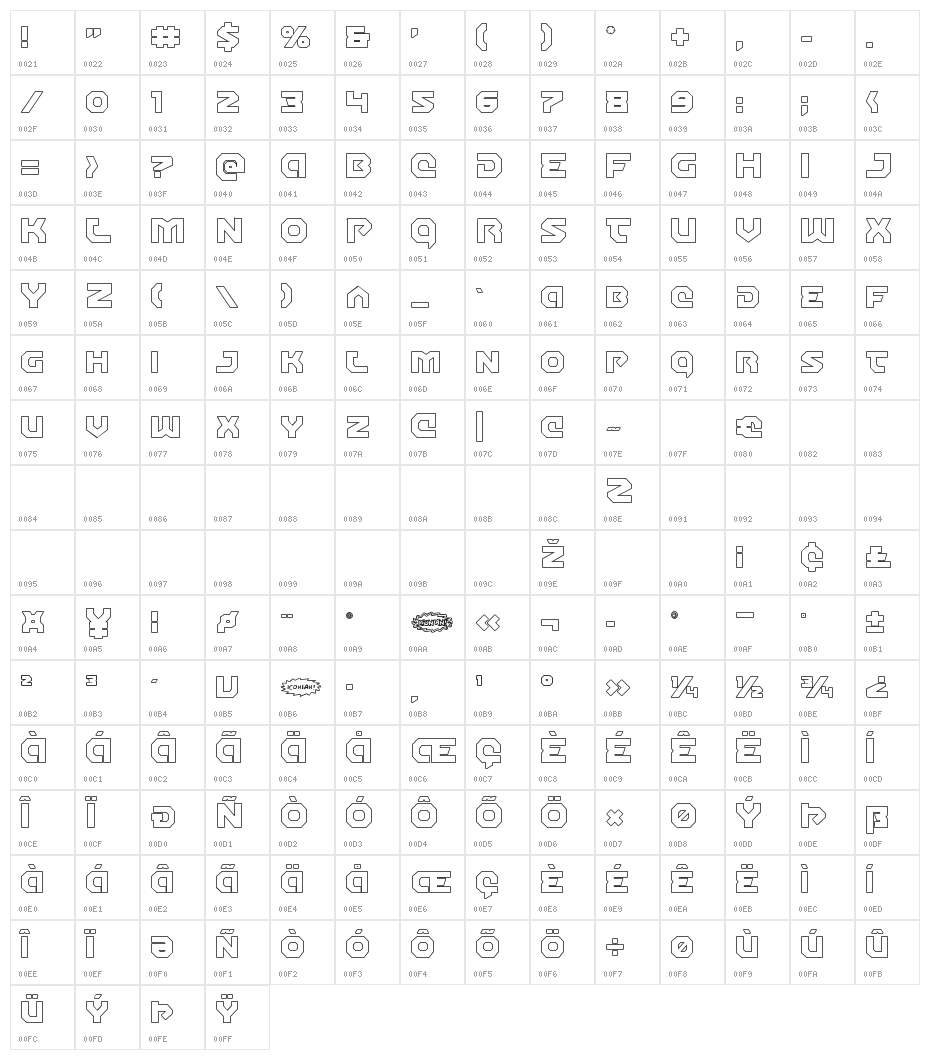 Gunner Storm Outline Character Map