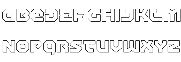 Gunner Storm Outline Font LOWERCASE