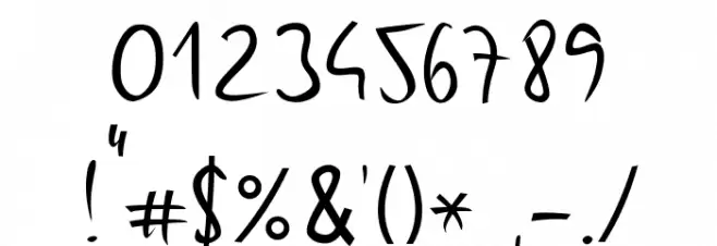 Gunny Handwriting Font OTHER CHARS