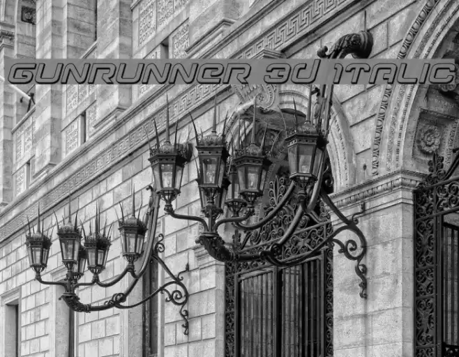 Gunrunner 3D Italic Font examples