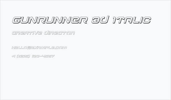 Gunrunner 3D Italic Business Card