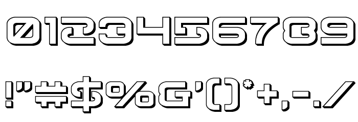 Gunrunner 3D Font OTHER CHARS