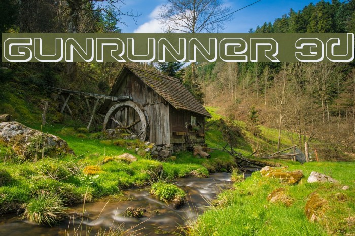 Gunrunner 3D Font examples