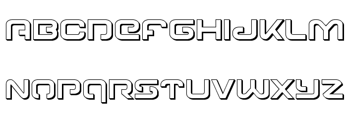 Gunrunner 3D Font LOWERCASE