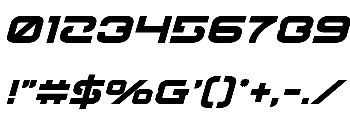 Gunrunner Bold Italic Font OTHER CHARS