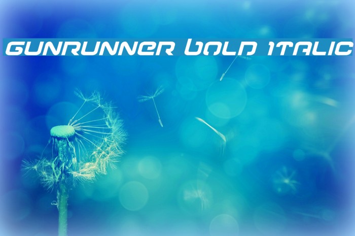 Gunrunner Bold Italic Font examples