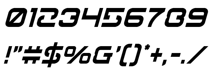 Gunrunner Condensed Italic Font OTHER CHARS