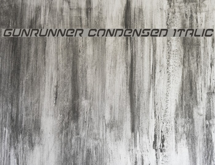 Gunrunner Condensed Italic Font examples