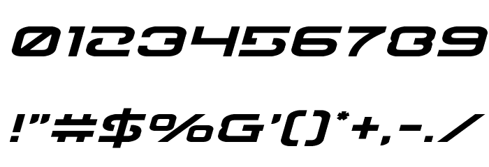 Gunrunner Expanded Italic Font OTHER CHARS