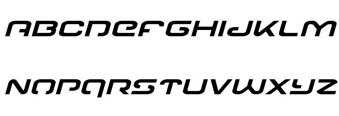 Gunrunner Expanded Italic Font LOWERCASE