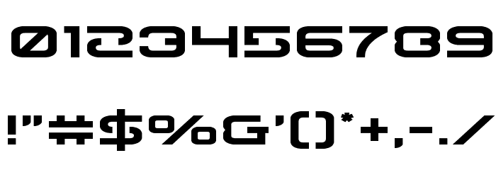 Gunrunner Expanded Font OTHER CHARS