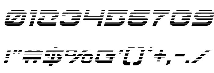 Gunrunner Gradient Italic Font OTHER CHARS