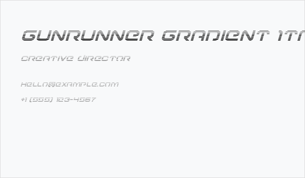 Gunrunner Gradient Italic Business Card