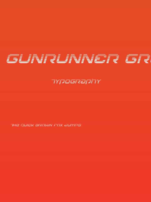 Gunrunner Gradient Italic Poster