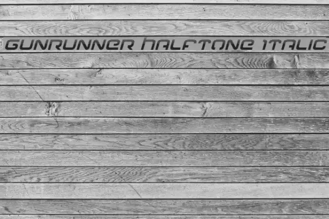 Gunrunner Halftone Italic Font examples
