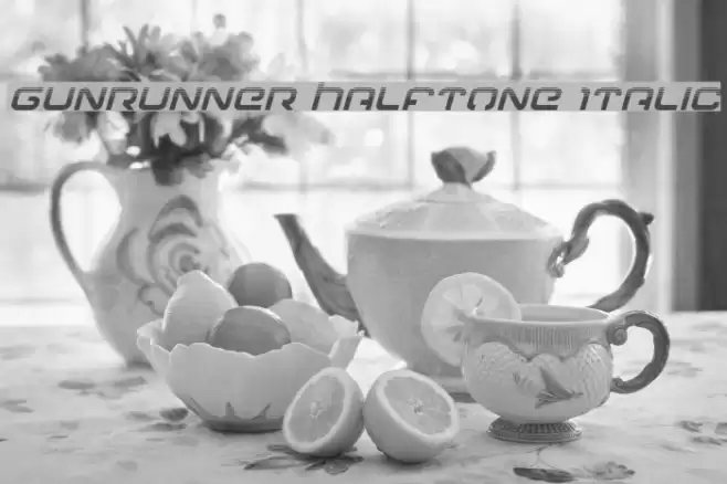Gunrunner Halftone Italic Font examples