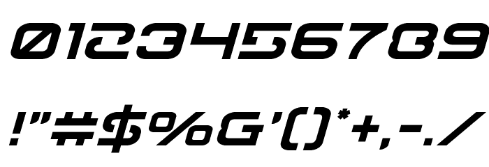 Gunrunner Italic Font OTHER CHARS