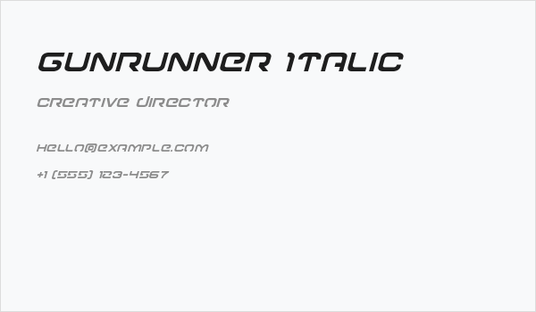 Gunrunner Italic Business Card