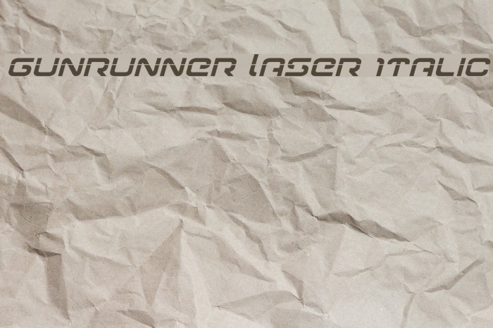 Gunrunner Laser Italic Font examples
