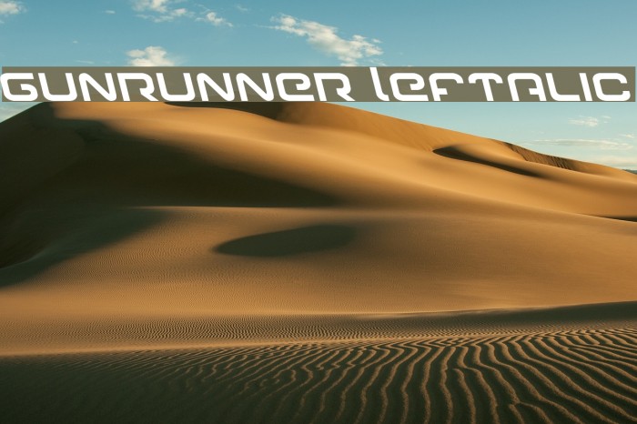 Gunrunner Leftalic Font examples