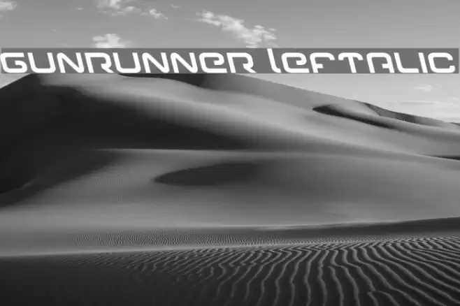Gunrunner Leftalic Font examples