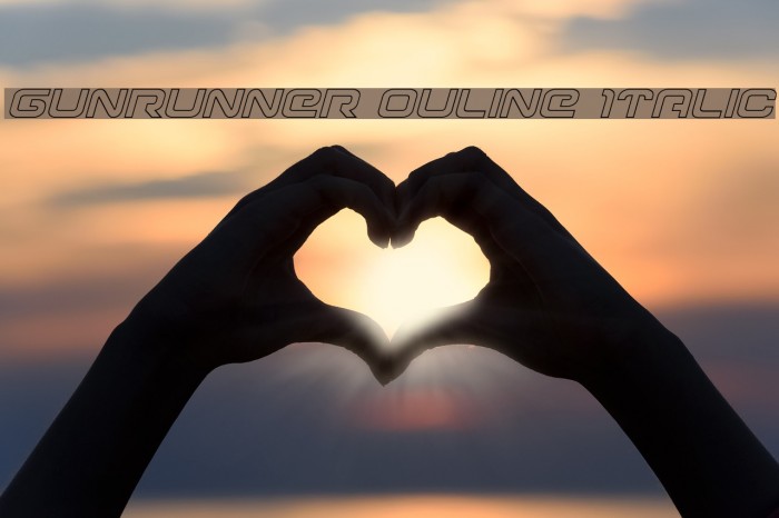 Gunrunner Ouline Italic Font examples