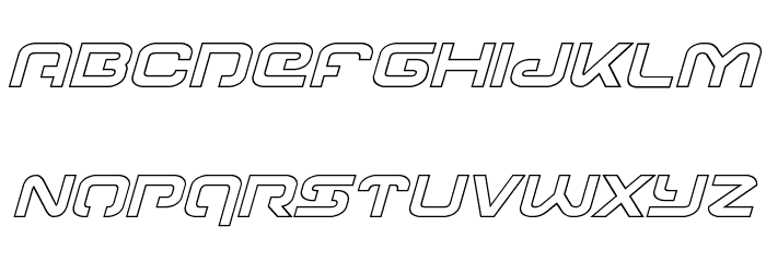 Gunrunner Ouline Italic Font LOWERCASE