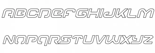 Gunrunner Ouline Italic फ़ॉन्ट लोअरकेस