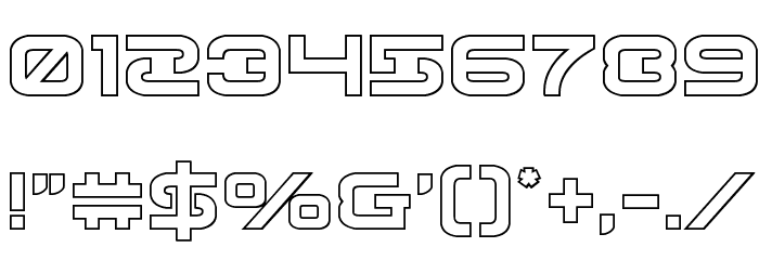 Gunrunner Ouline Font OTHER CHARS